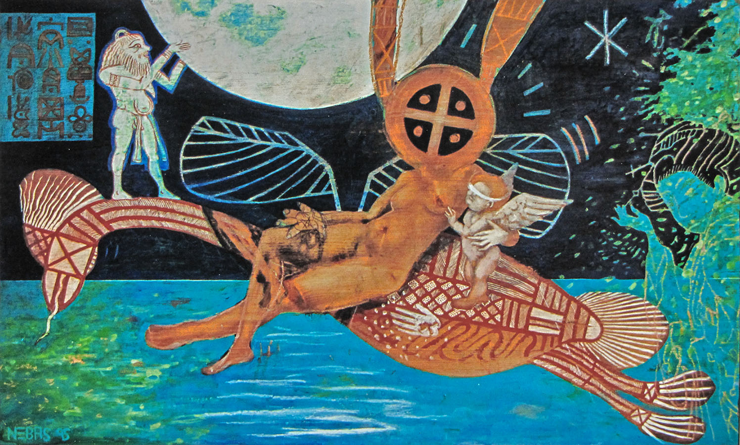 Zeitraumtransfer der Venus, 97x57cm, Mischtechnik